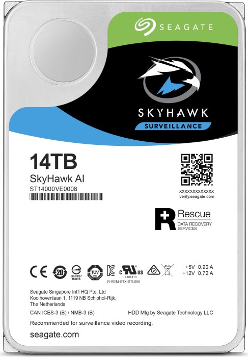 Seagate SkyHawk AI +Rescue 14TB, 24/7, 512e / 3.5" / SATA 6Gb/s (ST14000VE0008)
