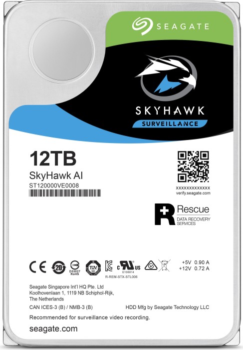 Seagate SkyHawk AI 12TB, 24/7, 512e / 3.5" / SATA 6Gb/s (ST12000VE0008)