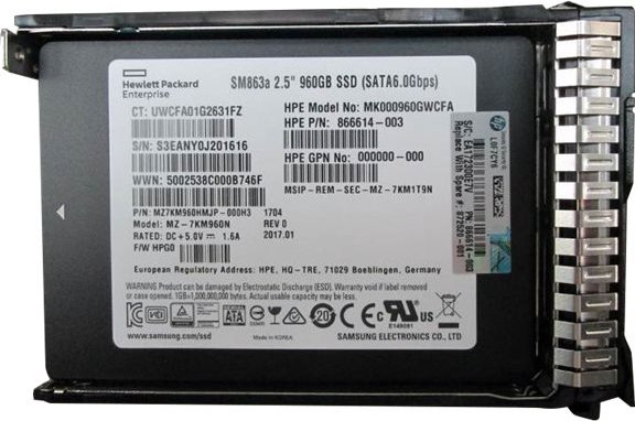 HPE 960GB SATA 6G Mixed Use SFF 2.5" SC 3yr Wty Digitally Signed Firmware SSD (872348-B21)