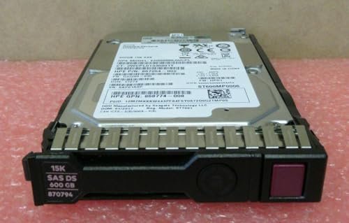 HPE 600GB SAS 12G Enterprise 15K SFF 2.5" SC 3yr Wty Digitally Signed Firmware HDD (870757-B21)