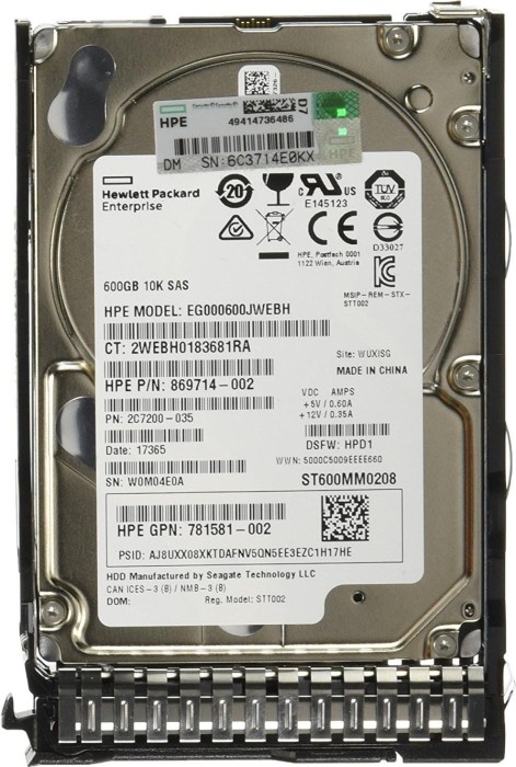 HP 600GB 12G SAS 10K SC Enterprise HDD (781516-B21)