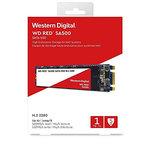 Western Digital WD Red SA500 NAS SATA SSD 1TB, M.2 2280 / B-M-Key / SATA 6Gb/s (WDS100T1R0B)