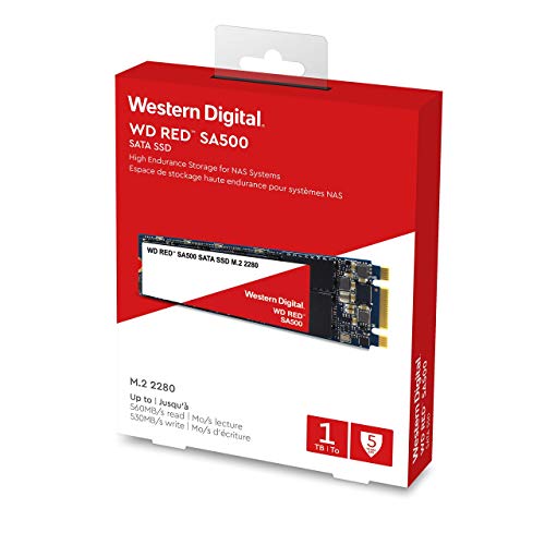 Western Digital WD Red SA500 NAS SATA SSD 1TB, M.2 2280 / B-M-Key / SATA 6Gb/s (WDS100T1R0B)