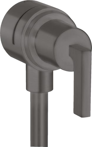 Hansgrohe AXOR Citterio wall connectionStop with backflow preventer, cutoff valve and lever handle brushed black chrome (39882340)