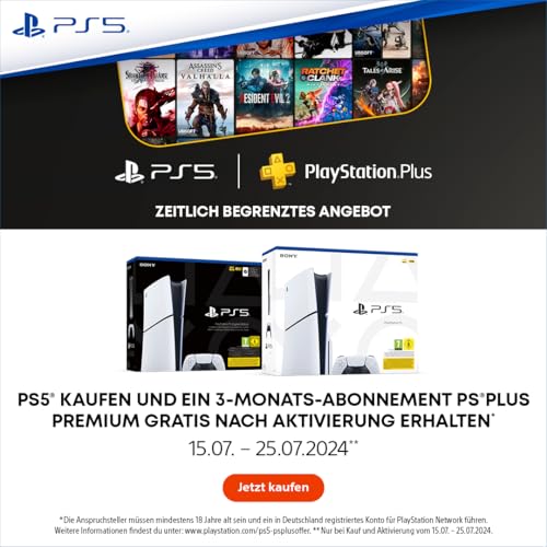 Sony Playstation 5 Slim digital Edition - 1TB incl. 2 controller white (1000042065)