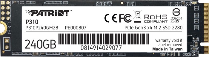 Patriot P310 240GB, M.2 2280 / M-Key / PCIe 3.0 x4 (P310P240GM28)