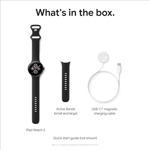 Google pixel Watch 2 (Wi-Fi) Matte Black with sport wristlet Obsidian