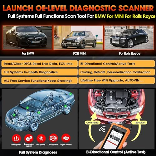 LAUNCH X431 Pro Star 8'' Bidirectional Scan Tool with 37+ Resets & ECU Coding,All System Car Diagnostic Scanner All in One OBD2 Scanner with CANFD, DOIP, FCA Autoauth Car Diagnostic Tool 2 Year Update