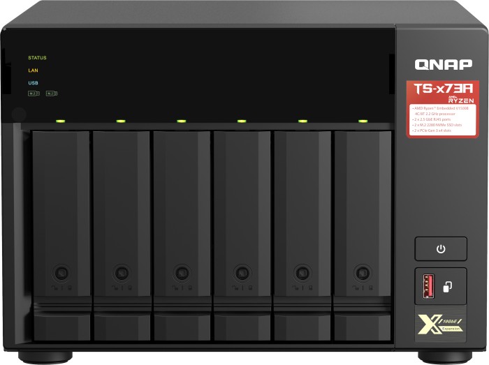 QNAP QuTS hero Turbo Station TS-673A-8G 90TB, 8GB RAM, 2x 2.5GBase-T