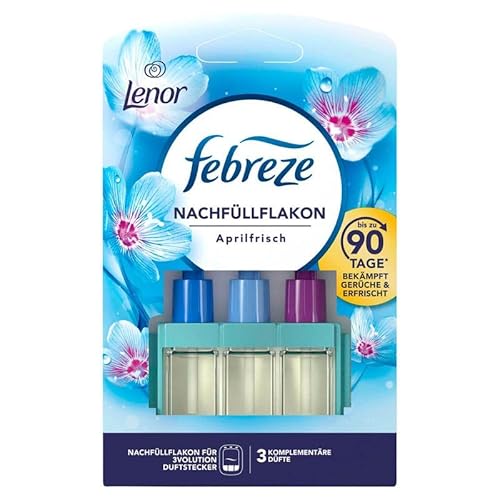Febreze 3Volution Aprilfrisch Fragrance Plug Refill 20 ml, 3 Alternating Fragrances Fight Odours