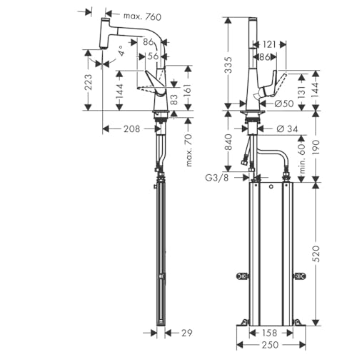 Hansgrohe Talis Select M51 220 sBox extendible chrome (73852000)