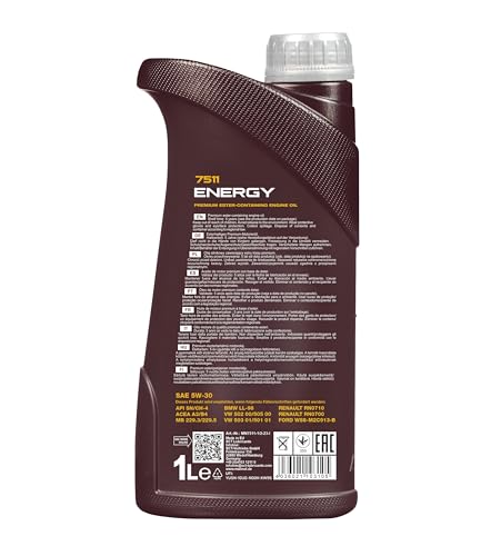 RS Mannol Energy 5W30 A3/B3 Fully Synthetic Engine Oil, WSS-M2C913-B, 1 Litre
