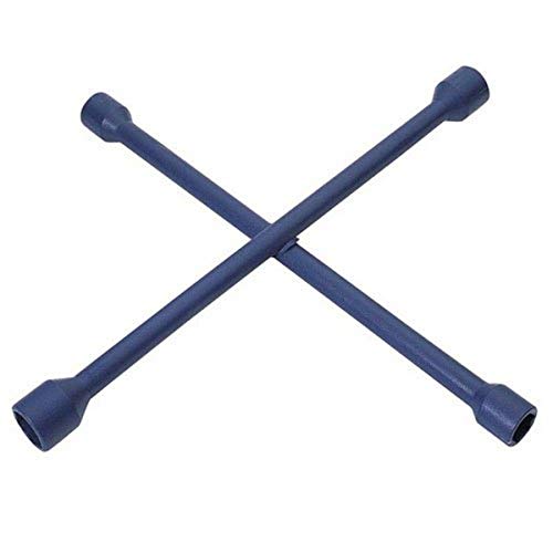 Draper 4-Way Wheel Nut Removal Wrench | Wheel Cross Brace 17mm/19mm/21mm/22mm | Automotive Mechanics Hand Tools | 36005, Blue