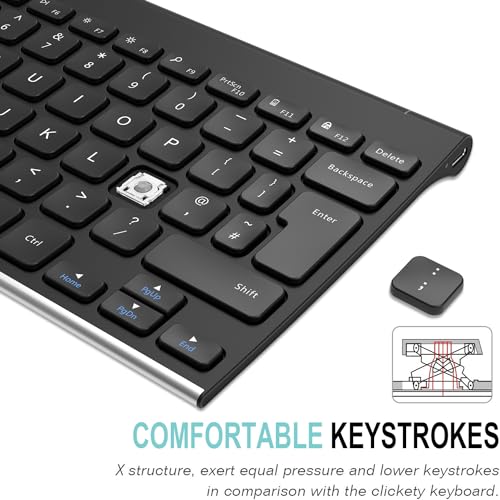 Arteck 2.4G wireless Keyboard Stainless Steel Ultra Slim, EN (HW086)