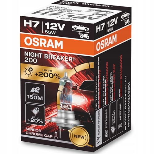 Osram Night breaker 200 H7 55W, 1-pack folding box (64210NB200)