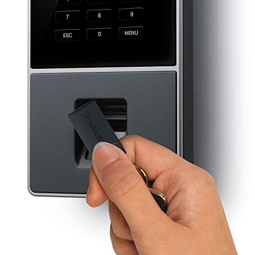 TimeMoto TM—626 Cloud-Based Employee Time Clock with Fingerprint Sensor, RFID Badge/Keyfob and PIN, For Up to 200 Users, Worked Hours Reporting, Scheduling, Timesheets, Wi-Fi, App for iOS/Android