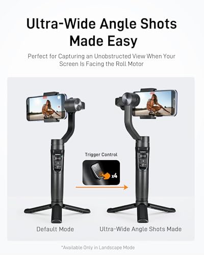 Gimbal Stabilizer for Smartphone, 3-Axis Phone Gimbal for Android and iPhone 13,12,11 PRO, Stabilizer for Video Recording with Face/Object Tracking, 600 °Auto Rotation - Hohem iSteady Mobile Plus