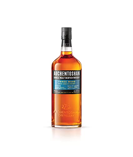Auchentoshan Three Wood | Scotch | Lowland | Single Malt Whisky | Rich and Fruity | Olorosso and Pedro Ximenez Sherry Oak Cask Matured | 43 Percent ABV | 70 cl