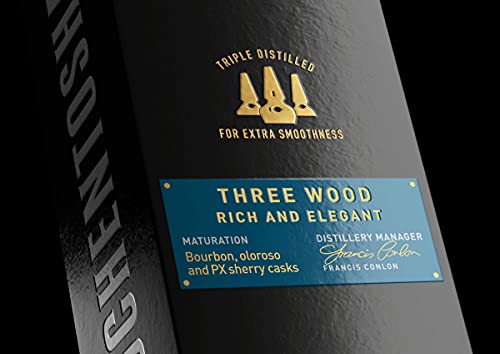 Auchentoshan Three Wood | Scotch | Lowland | Single Malt Whisky | Rich and Fruity | Olorosso and Pedro Ximenez Sherry Oak Cask Matured | 43 Percent ABV | 70 cl