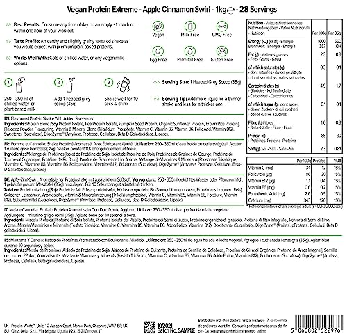 The Protein Works Vegan protein extreme Apple Cinnamon Swirl 1kg