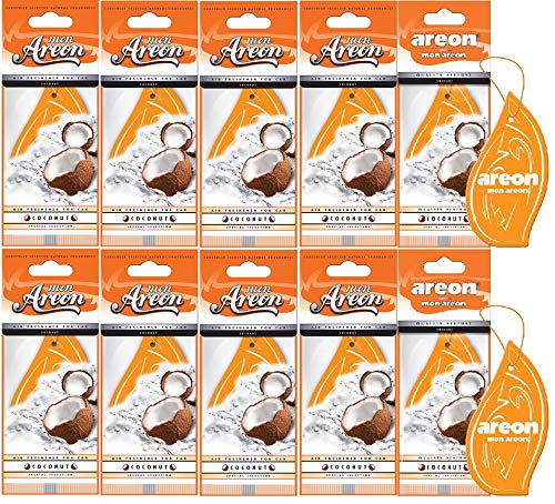 AREON Mon Car Air Freshener Coconut Hanging Orange Tropical Sweet Set Multi Pack of 6