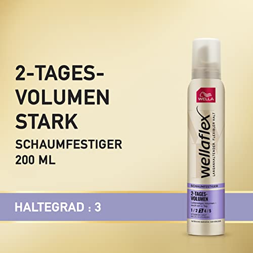 Wellaflex Mousse 2 Days Volume, Extra Strong Hold, Pack of 5 (5 x 200ml)