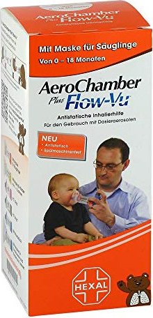 Hexal AeroChamber flow-Vu children with mask orange