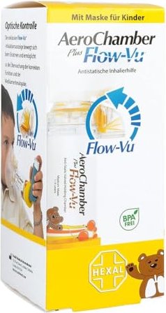 Hexal AeroChamber flow-Vu children with mask yellow