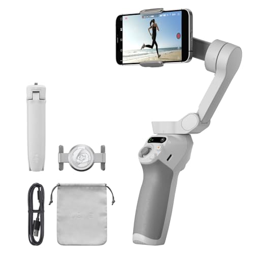 DJI Osmo Mobile SE Fill Light Combo, 3-Axis Phone Gimbal, Portable and Foldable, Android and iPhone Gimbal, Object Tracking, Vlogging Stabilizer, with a Fill Light Phone Clamp