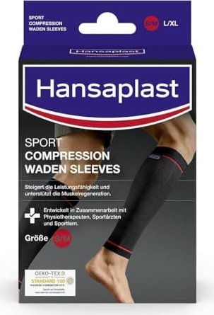 Hansaplast Sport Compression Wear Waden Sleeves Größe S/M, 2 Stück