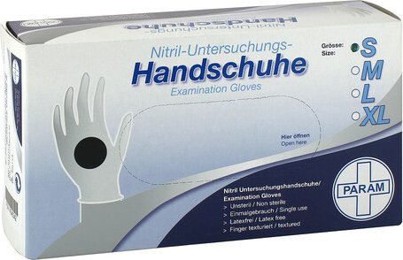 Param Nitril Einweghandschuhe S schwarz, 100 Stück