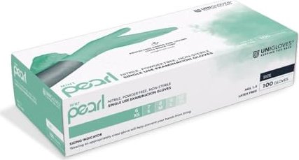 Unigloves Mint Pearl Einweghandschuhe M, 100 Stück (6803)