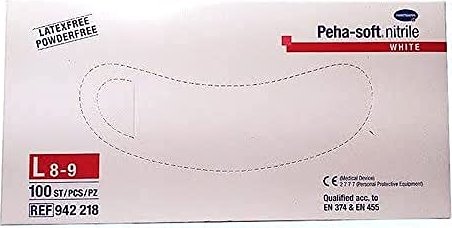 Hartmann Peha-soft Nitrile white powderfree Einweghandschuhe L, 100 Stück (9422182)