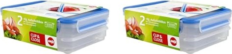 Emsa Clip&Close rectangular storage basin set, 2-piece. blue (513576)