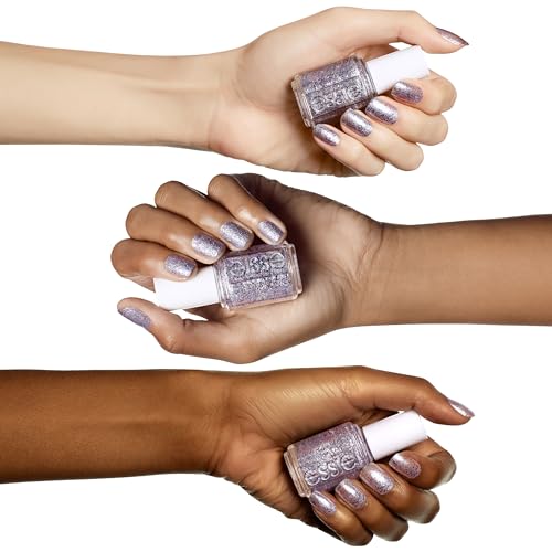 essie Original Nail Polish, 511 congrats, Silver Pink Glitter Nail Polish, 13.5 ml