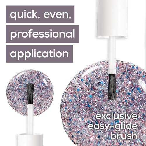 essie Original Nail Polish, 511 congrats, Silver Pink Glitter Nail Polish, 13.5 ml