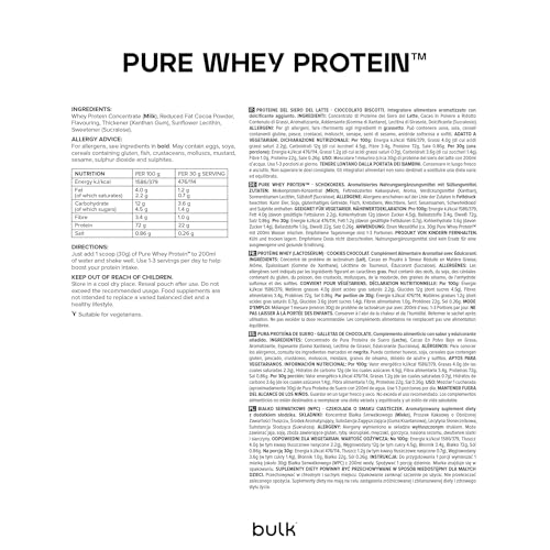 Bulk Powders Pure Whey protein 1kg Schokokeks