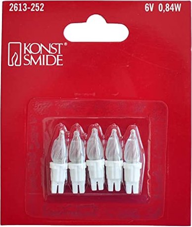 Konstsmide replacement bulb for Christmas Lighting matte 6V 0.84W, 5-pack (2613-252)