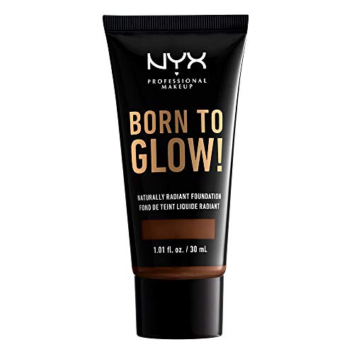NYX PROFESSIONAL MAKEUP Born To Glow Naturally Radiant Foundation, Medium Coverage - Deep Walnut
