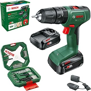 Bosch DIY EasyImpact 18V-40 Akku-Schlagbohrschrauber inkl. Koffer + 2 Akkus 2.0Ah + Zubehör (06039D8109)