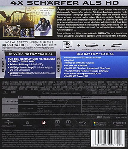 WARCRAFT: THE BEGINNING 4 - MO [4k Ultra-HD + Blu-ray] [2016]