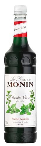 MONIN Premium Coffee Syrup 1 Litre Green Mint and Pump