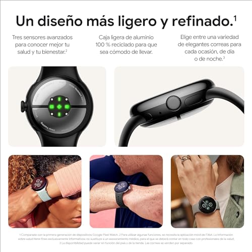 Google pixel Watch 2 (Wi-Fi) Matte Black with sport wristlet Obsidian