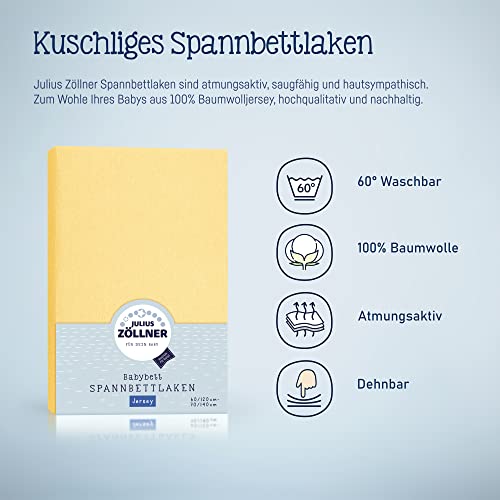 Julius Zöllner fitted sheet 70x140cm for cot Jersey banana (8320147200)