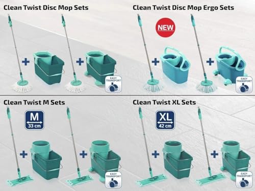 Leifheit Profi XL Micro Fibre Mop with Aluminium Handle 140 cm, 42 cm Large Flat Floor Mop Head, Floor Mop with 360° Universal Joint for Easy Steering, Flat Mop