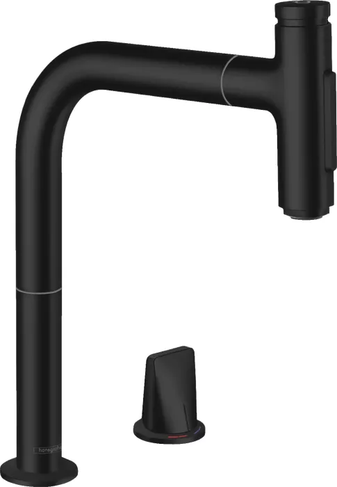 Hansgrohe Metris Select M71 200 2jet extendible with hose box matte black (73818670)