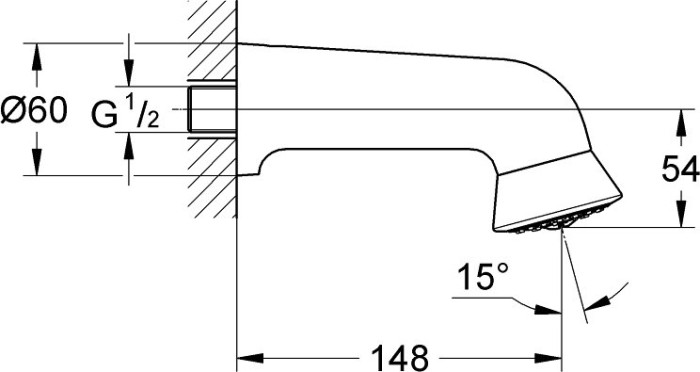 Grohe Relexa Plus 60 Sportkopfbrause 380mm chrome (28948000)