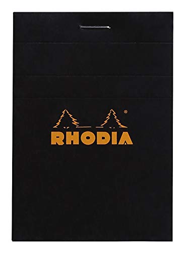 Rhodia Basics notepad N°11 black A7 checkered, 80 sheets (112009C)