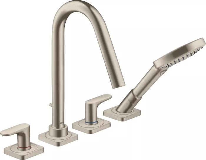 Hansgrohe AXOR Citterio M 4 holes tile mounted bath mixer with lever handles and rosettes brushed nickel (34454820)