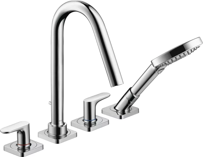 Hansgrohe AXOR Citterio M 4 holes tile mounted bath mixer with lever handles and rosettes chrome (34454000)